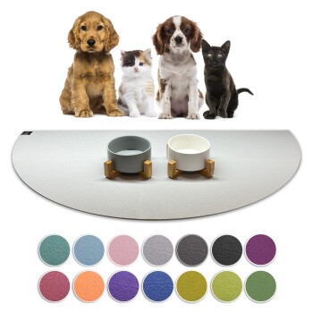 SANOZOO ® - Napfunterlage Halbrund - Öko-Tex und Made in Germany hellgrau 60 cm, 1,2 m