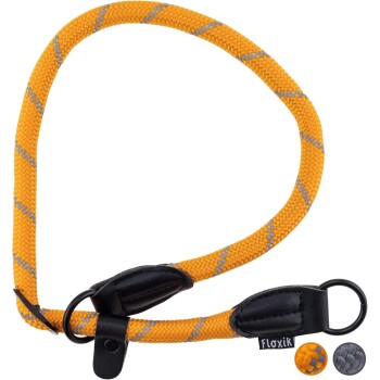 Floxik Retrieverhalsband - Robustes Halsband mit Zugstopp orange