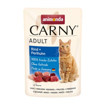 animonda Carny Nassfutter Katze Adult Rind und Perlhuhn 12x85 g