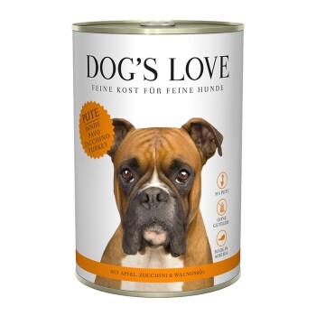DOG'S LOVE Adult Classic 6x400g Pute, Apfel, Zucchini und Wallnussöl
