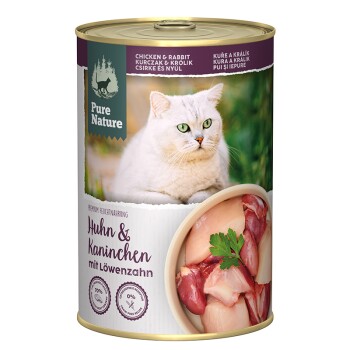 Pure Nature Adult 6 x 400g Huhn und Kaninchen