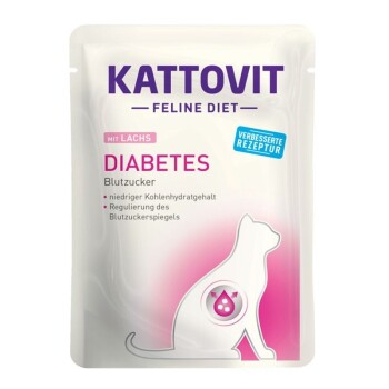 KATTOVIT Feline Diet Nassfutter Katze Diabetes Adult Lachs 24x85 g