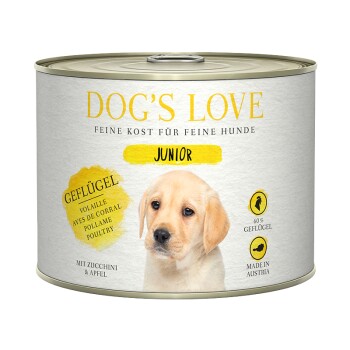 DOG'S LOVE Junior Pute mit Apfel und Zucchini 6x200 g