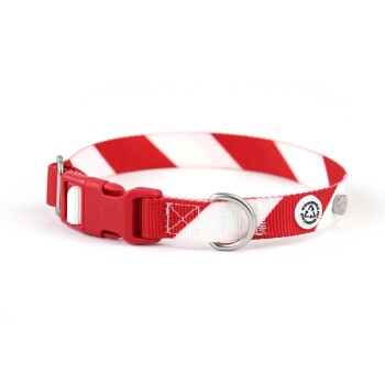 Barkalot Hundehalsband Recyceltes Polyester weiß/ rot L