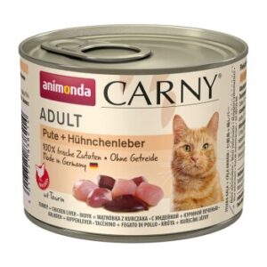 animonda Carny Nassfutter Katze Adult Pute und Hühnchenleber 6x200 g