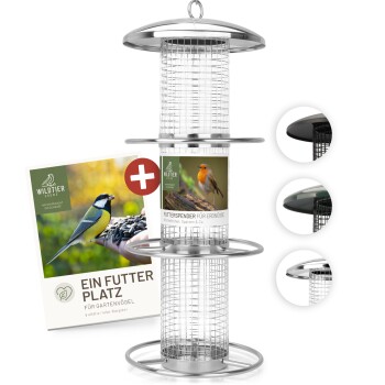 wildtier liebe Futterspender für Erdnüsse 35cm, Silber