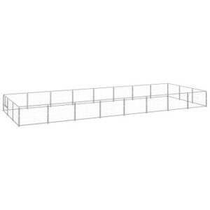 VidaXL Hundezwinger Stahl silber 8 m, 3 m, 70 cm