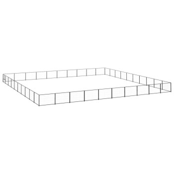VidaXL Hundezwinger Stahl schwarz 10 m, 10 m, 70 cm