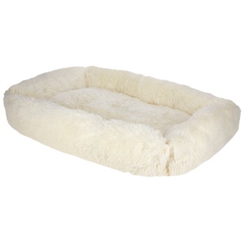 Kerbl Pet Kuschelbett Fluffy, Creme, Eckig, 100x70cm