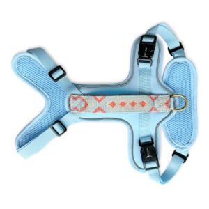 Hey Lana Premium Geschirr Gepolstert mit Reflektoren und Haltegriff korall/hellblau/beige XS