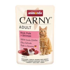 animonda Carny Nassfutter Katze Adult Rind, Pute und Shrimps 12x85 g