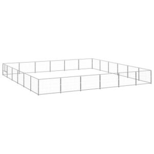 VidaXL Hundezwinger Stahl silber 6 m, 6 m, 70 cm