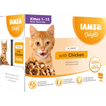 IAMS Delights Kitten Huhn in Sauce 12x85g