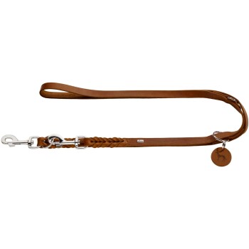Hunter Verstellbare Führleine Solid Education cognac 1,8 cm, 2,5 m