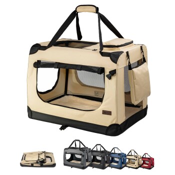 Lionto Hundetransportbox - faltbar - beige XXXL