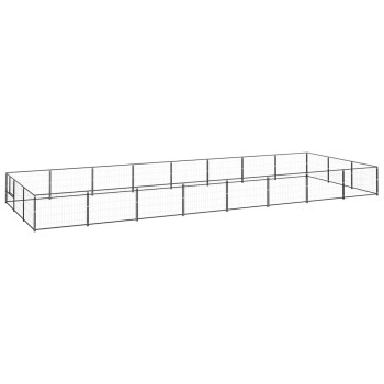 VidaXL Hundezwinger Stahl schwarz 8 m, 3 m, 70 cm
