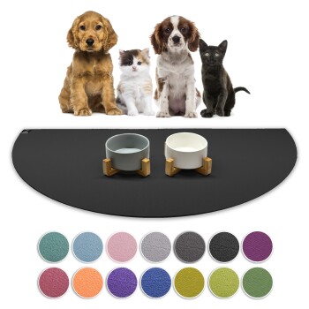 SANOZOO ® - Napfunterlage Halbrund - Öko-Tex und Made in Germany schwarz 40 cm, 80 cm