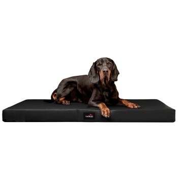 Tierlando ® Orthopädische Hundematratze ALICE EASY CLEAN Kunstleder Hundebett schwarz 1,5 m, 9 cm, 1 m