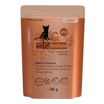 Catz finefood Nassfutter Katze Classic Adult 8x85 g No. 25 Huhn und Thunfisch