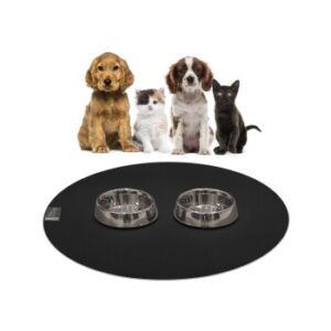 SANOZOO ® - runde Napfunterlage - Öko-Tex und Made in Germany schwarz 80 cm, 80 cm