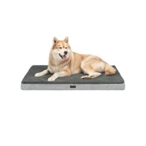 Lionto orthopädisches Hundebett, 112x81x8 cm, für Hunde & Katzen, grau