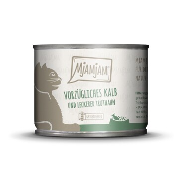 MjAMjAM Nassfutter Katze Adult 6x200 g Kalb und Truthahn