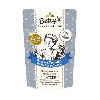 Betty's Landhausküche Frischebeutel SENIOR Rind mit Truthahn 12 x 100g
