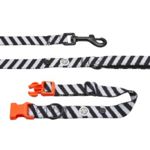 Barkalot Hundehalsband-Auslaufset schwarz/ weiß L