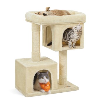 FEANDREA Kratzbaum 84cm große Plattform beige