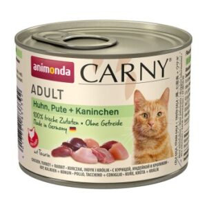 animonda Carny Nassfutter Katze Adult Huhn, Pute und Kaninchen 6x200 g