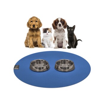 SANOZOO ® - runde Napfunterlage - Öko-Tex und Made in Germany blau 80 cm, 80 cm