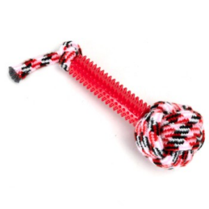 nobleza Hundespielzeug – Zerrseil mit Kaustab, robust & zahnfreundlich, in 3 Farben rot