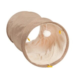 Canadian Cat Company Katzentunnel mit Kuschelfell beige
