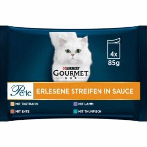 GOURMET Perle 4x85g Truthahn, Thunfisch, Ente und Lamm