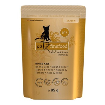 Catz finefood Nassfutter Katze Classic Adult 8x85 g No. 7 Rind und Kalb