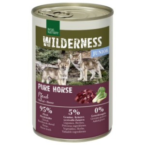 REAL NATURE WILDERNESS Nassfutter für Hunde Junior Pure Horse, Pferd 6x400 g