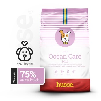 husse Sensitive Ocean Care Mini 2 kg Glutenfreies Rezept mit einer einzigen tierischen Proteinquelle