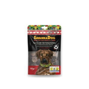 SavannaDog vom südafrikanischen Strauß Happen 100 g mit Butternusskürbis