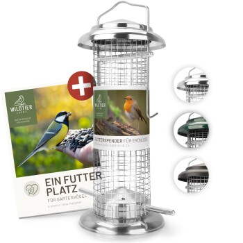 wildtier liebe Futterspender für Erdnüsse 23,5cm, Silber
