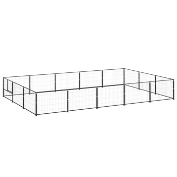 VidaXL Hundezwinger Stahl schwarz 5 m, 3 m, 70 cm