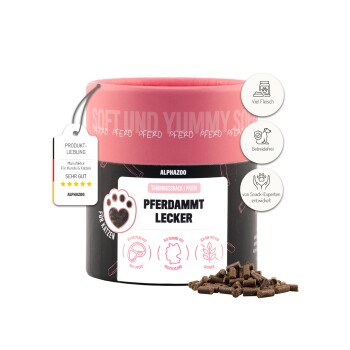 ALPHAZOO Pferdammt Lecker 65g I Leckerli für Katzen