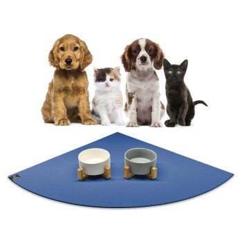 SANOZOO ® - Napfunterlage Eckrund - Öko-Tex und Made in Germany blau 80 cm, 80 cm