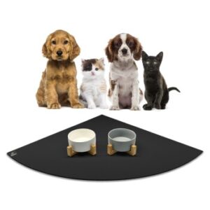 SANOZOO ® - Napfunterlage Eckrund - Öko-Tex und Made in Germany schwarz 80 cm, 80 cm