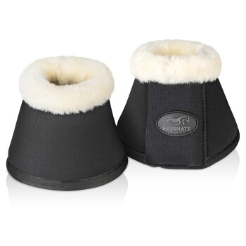 Equinate Hufglocken Furlyn mit synthetischem Lammfell schwarz XXL