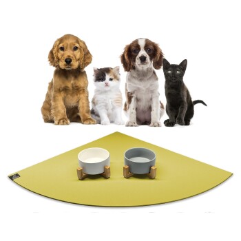 SANOZOO ® - Napfunterlage Eckrund - Öko-Tex und Made in Germany gelbgrün 60 cm, 60 cm