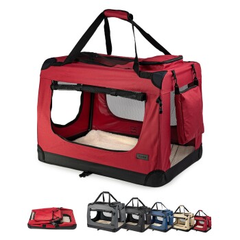 Lionto Hundetransportbox - faltbar - rot XL