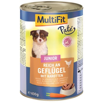 MultiFit Junior Pate Geflügel und Karotten 6x400 g