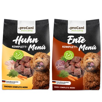 ProCani BARF Komplettmenü Hund TK-Nuggets Napffertig Geflügel Probierpaket 6x750 g