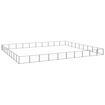 VidaXL Hundezwinger Stahl schwarz 10 m, 9 m, 70 cm