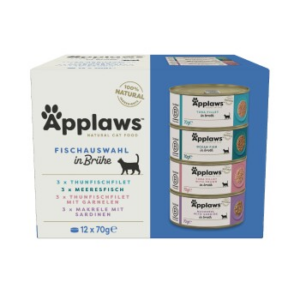 Applaws Nassfutter Katze Adult Multipack in Brühe 12x70 g Fischauswahl
